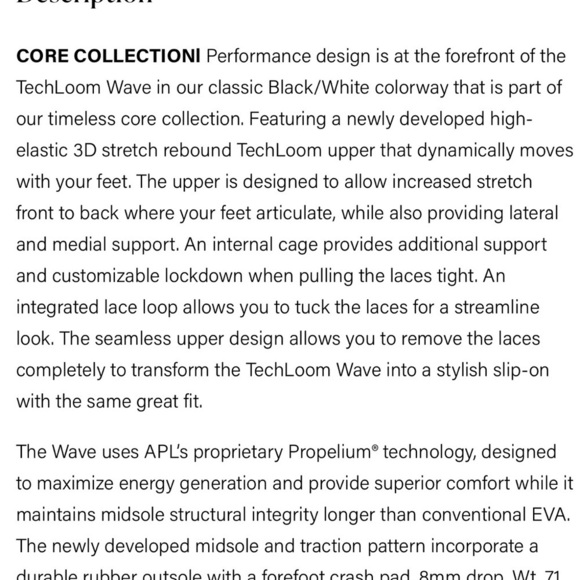 APL Men's Techloom Wave Black Running Shoes Size 14 in EUC - Picture 7 of 8